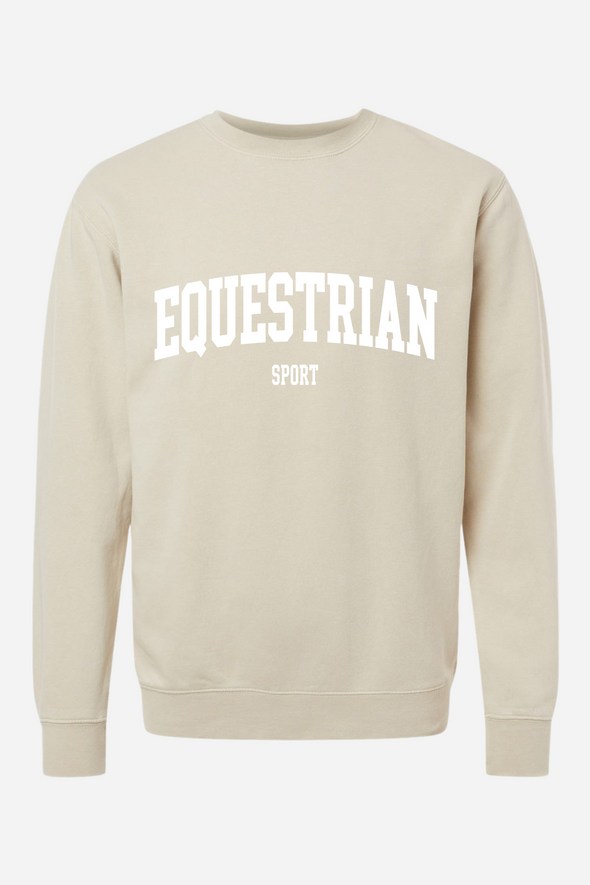 stylish equestrian equestrian sport crewneck sweatshirt ivory