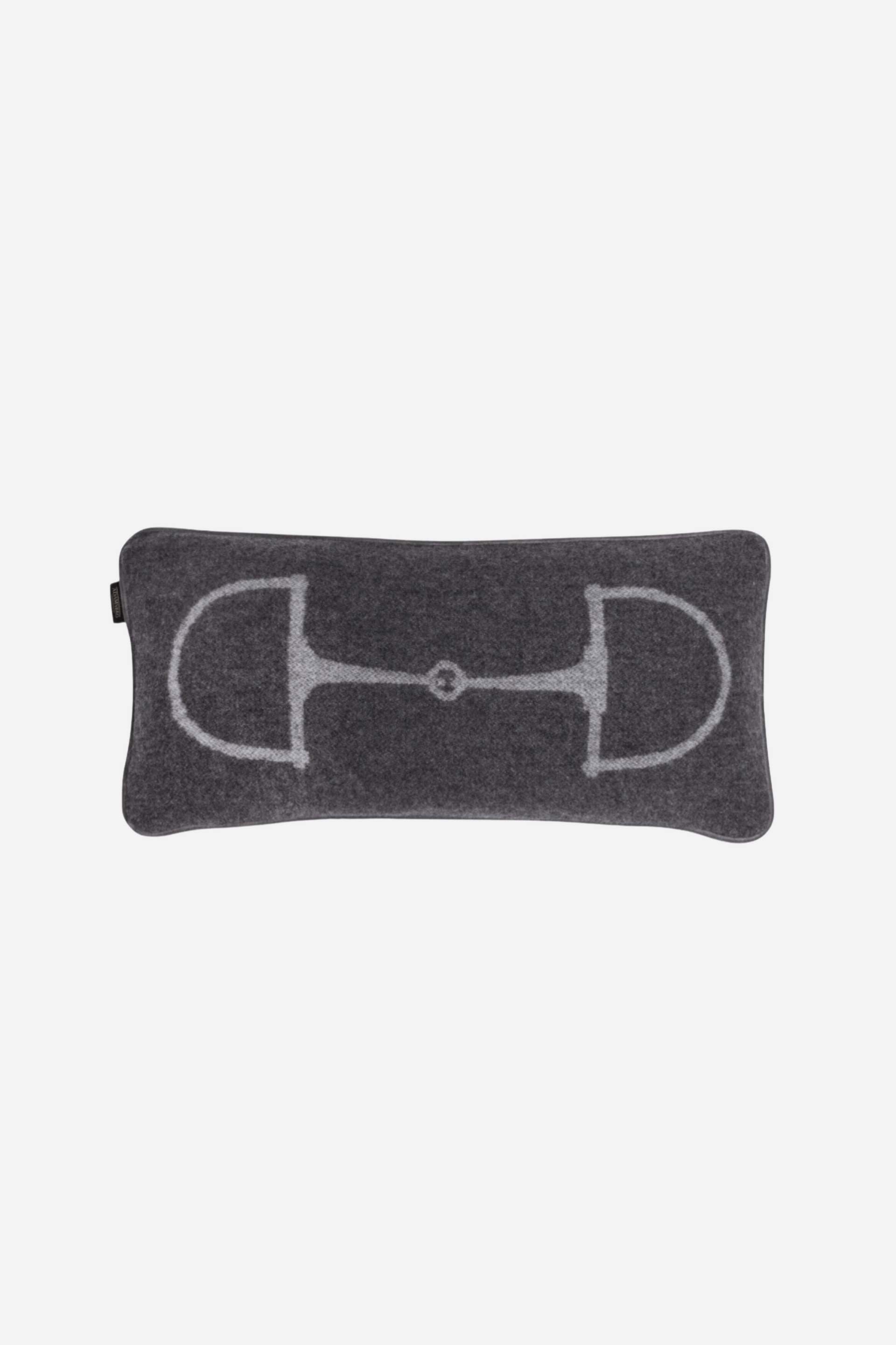 Equine Lumbar Cashmere Pillow - Dark Grey