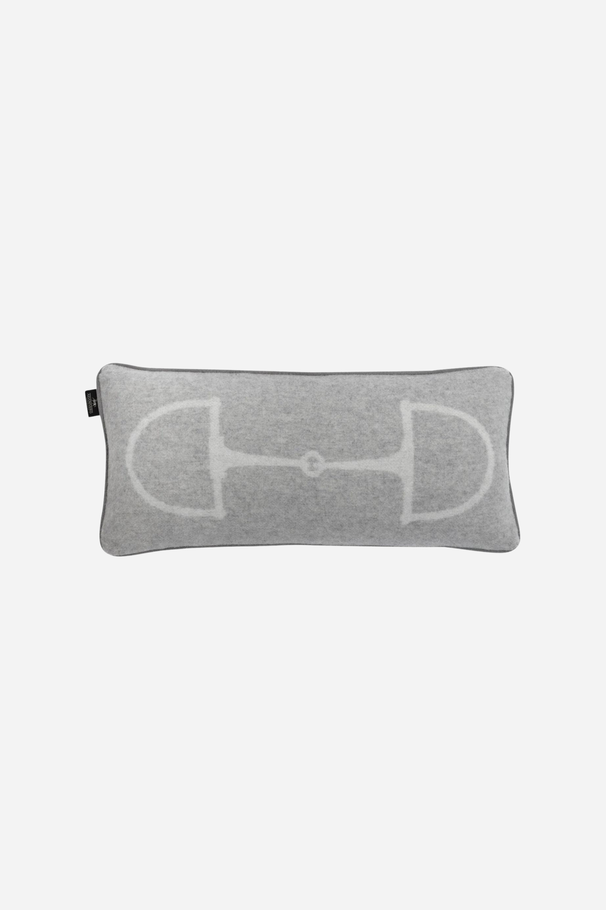 adamsbro stylish equestrian equine lumbar cashmere pillow light grey