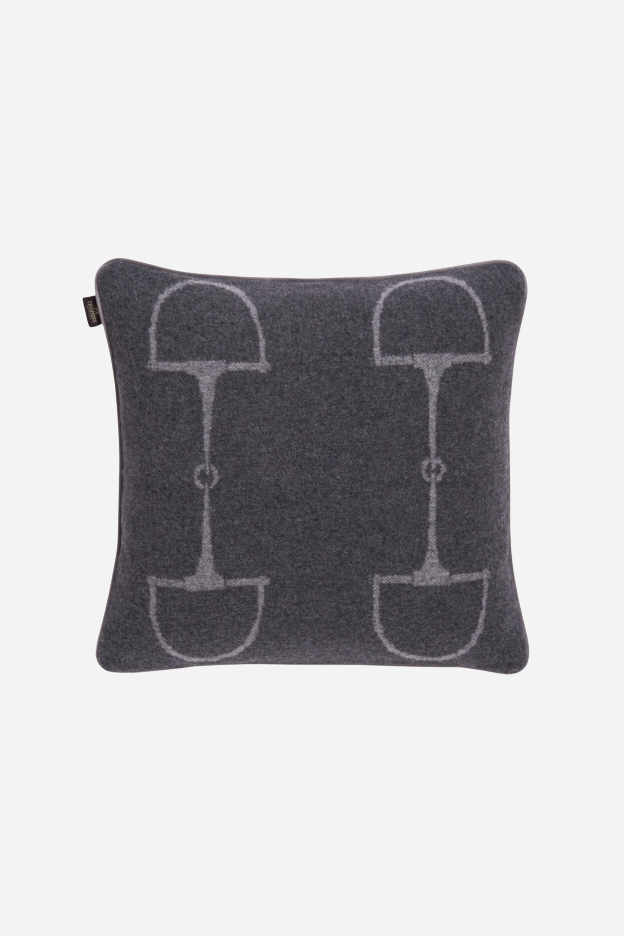 adamsbro stylish equestrian equine square cashmere pillow dark grey