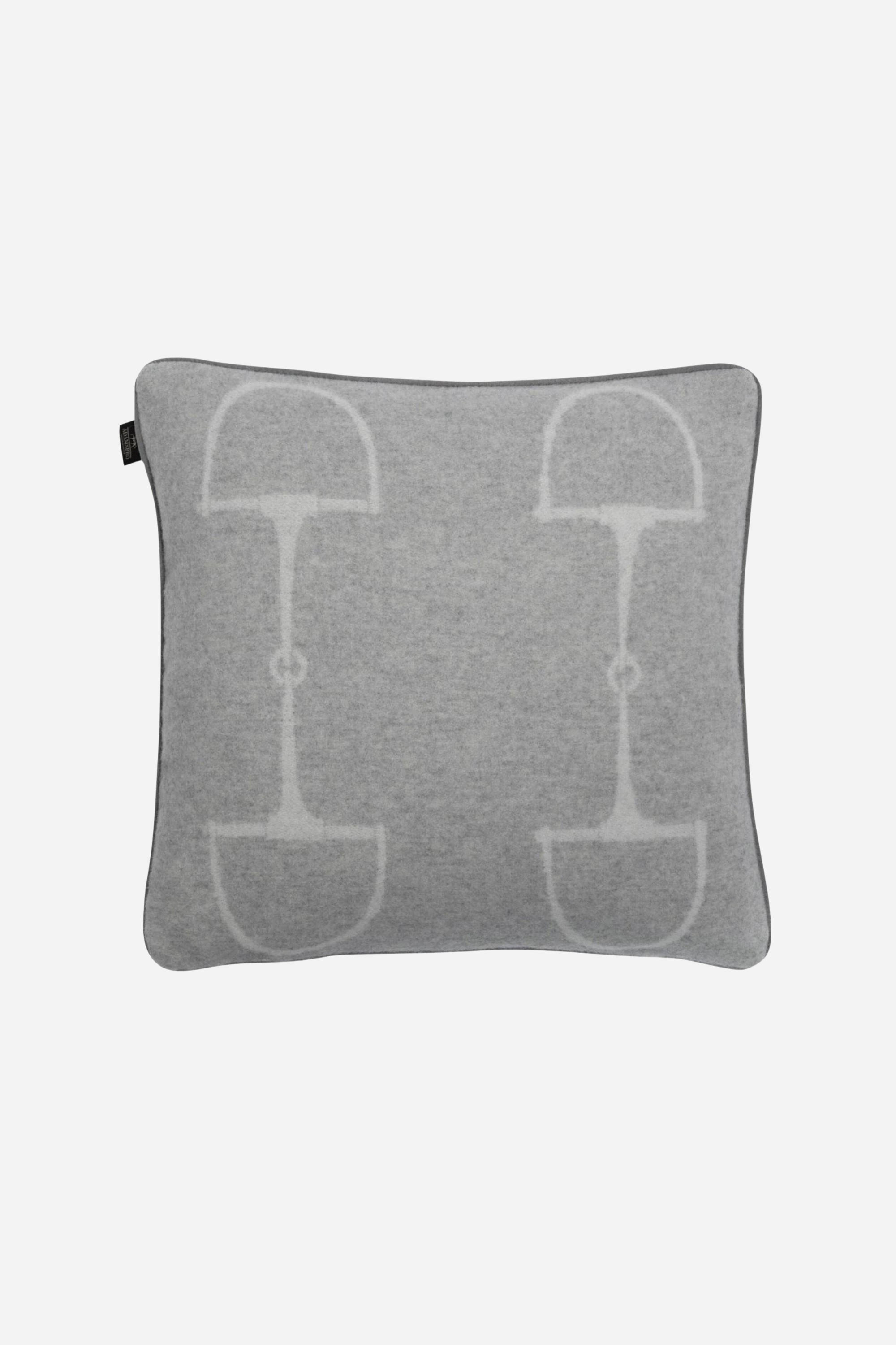 adamsbro stylish equestrian equine square cashmere pillow light grey