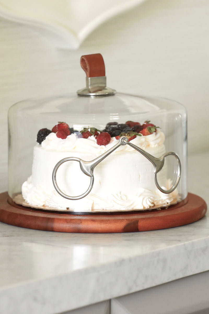 Glass Dome Serving Board Stylish Equestrian