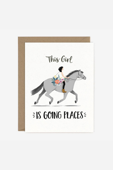 paper pony co stylish equestrian going places greeting card