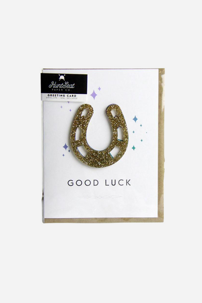 hunt seat paper stylish equestrian good luck charm greeting card