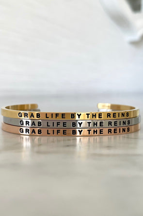 mantra band stylish equestrian grab life by the reins bracelet