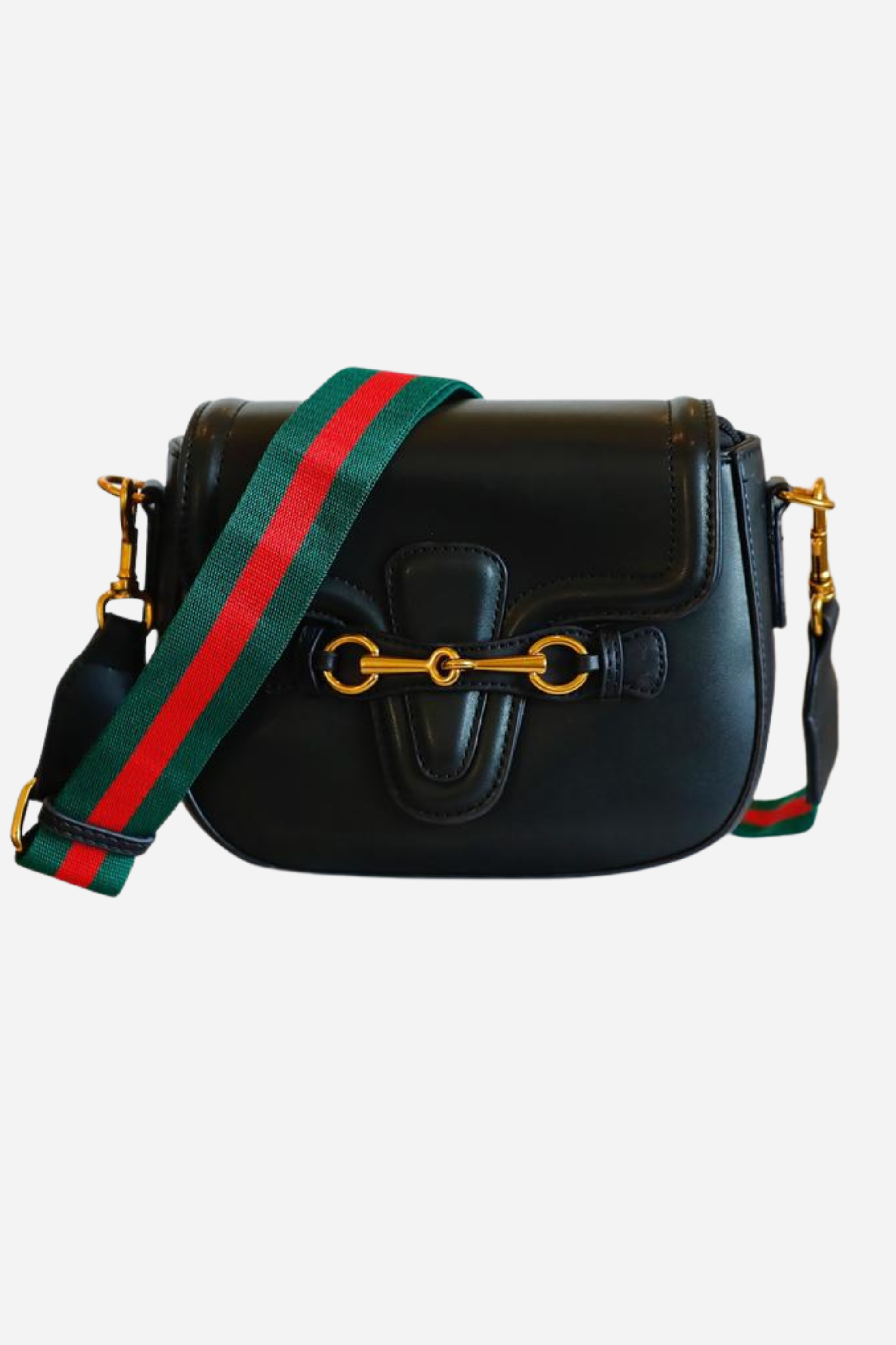 stylish equestrian hanna vegan crossbody with horse bit and gucci stripe strap