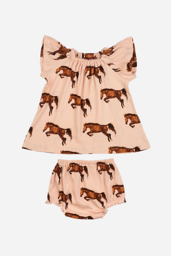 milkbarn equestrian horse matching bloomer dress set