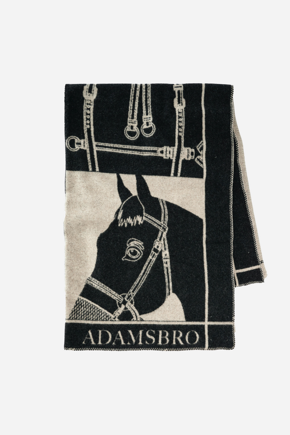 adamsbro stylish equestrian heritage merino throw black