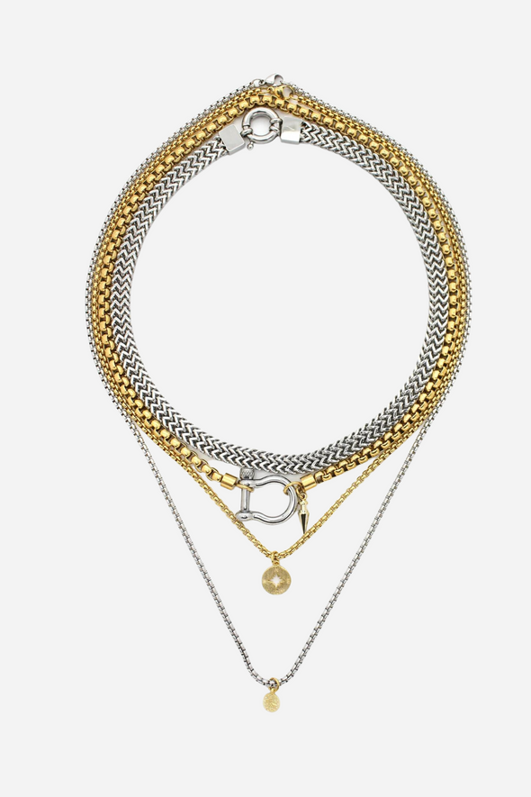 artizan jewelry stylish equestrian herradura burst layered necklace set silver gold