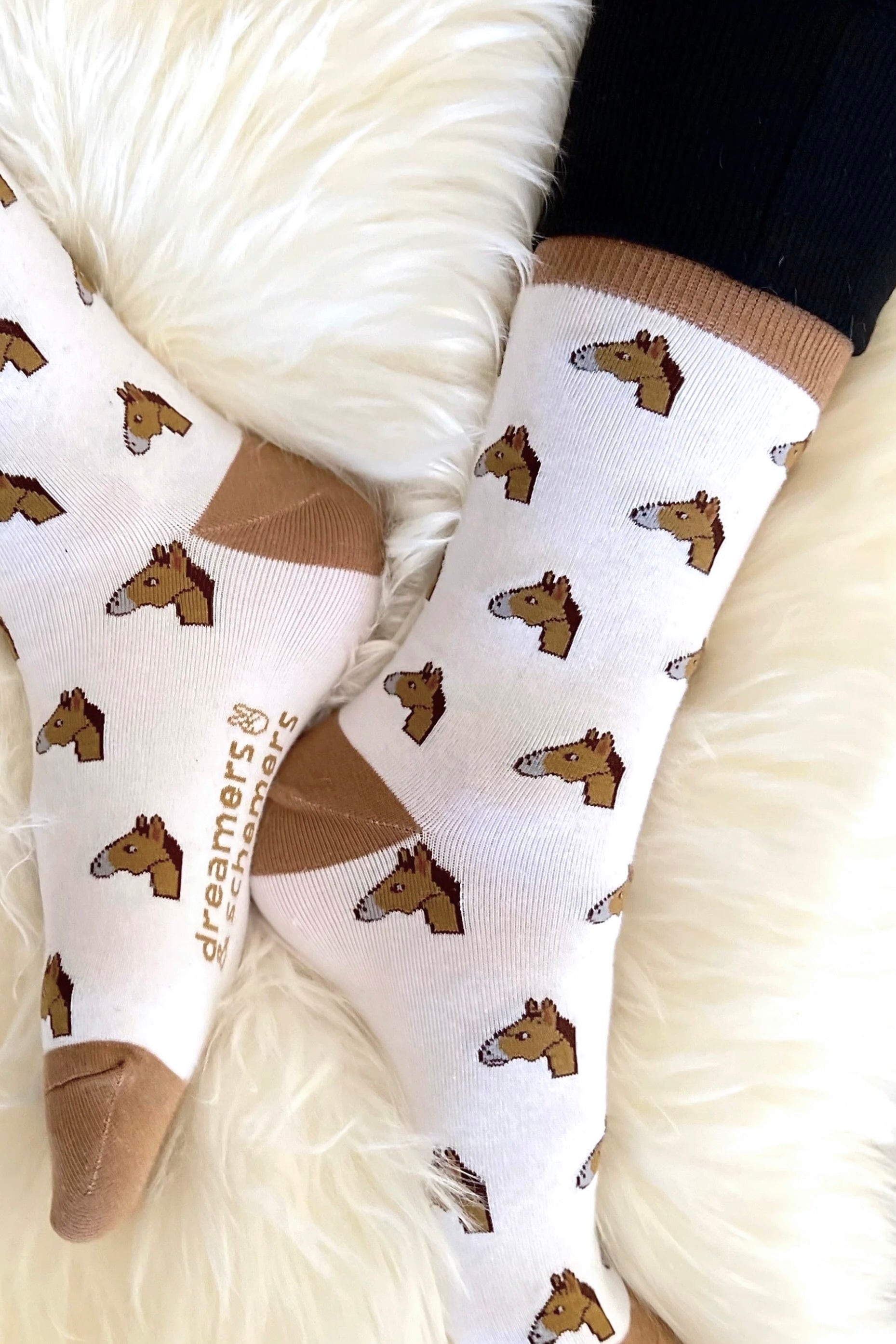 dreamers n schemers stylish equestrian horse head emoji slippers