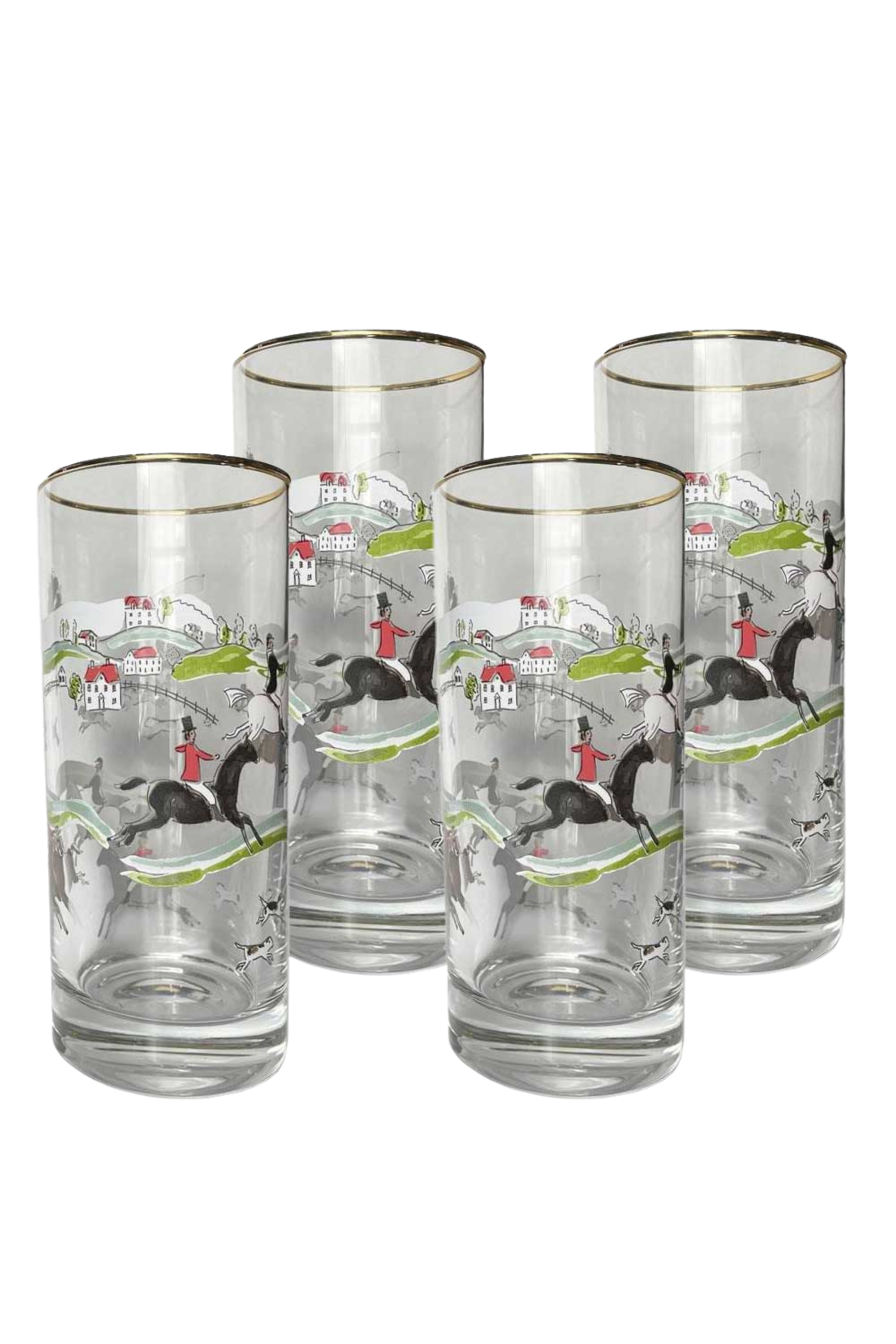 pomegranate inc stylish equestrian hunter drinking glass set