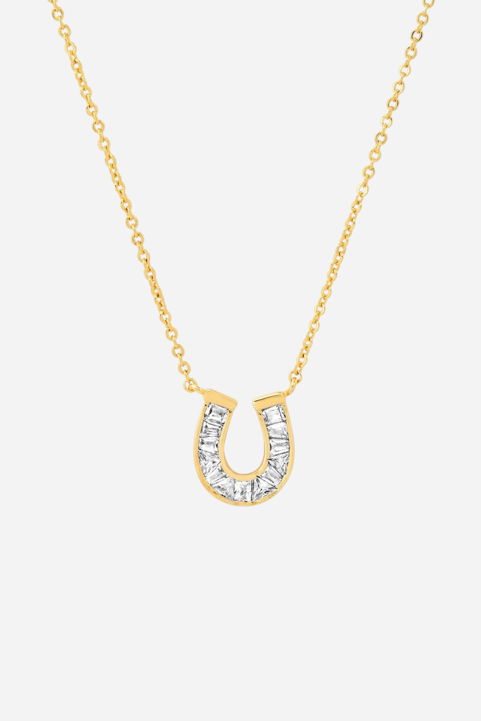 tai jewelry stylish equestrian lucky baguette horseshoe necklace