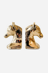 thg stylish equestrian lyra brass horse head bookend set