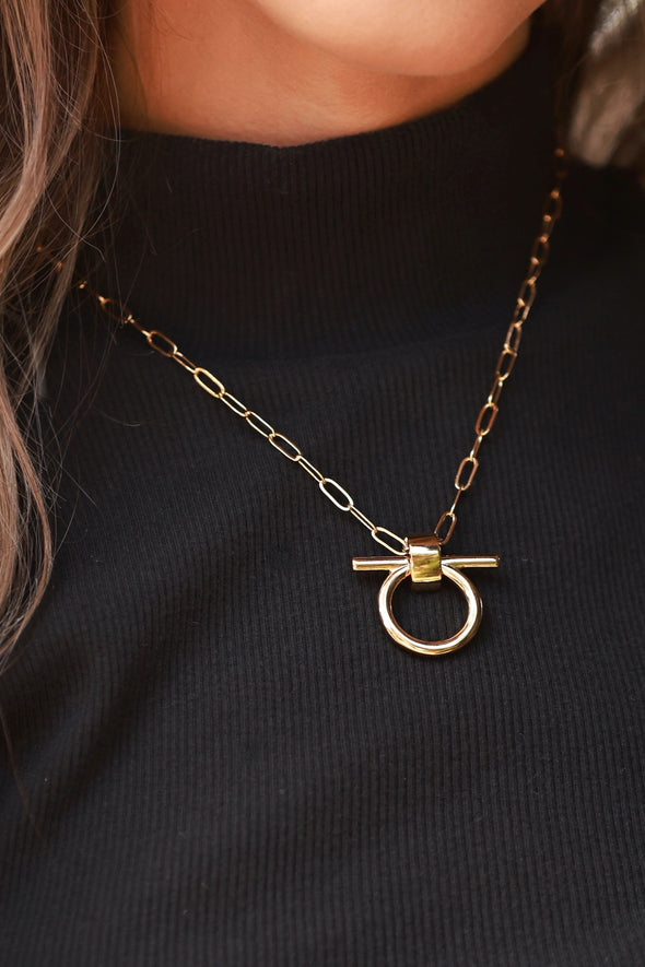 cxc stylish equestrian mila chain necklace gold
