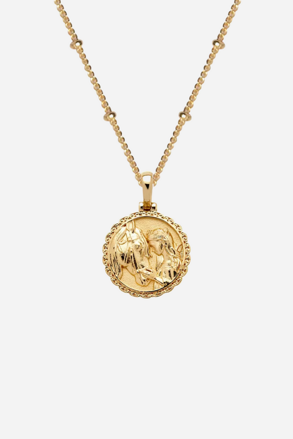 awe inspired mini rhiannon horse goddess necklace gold