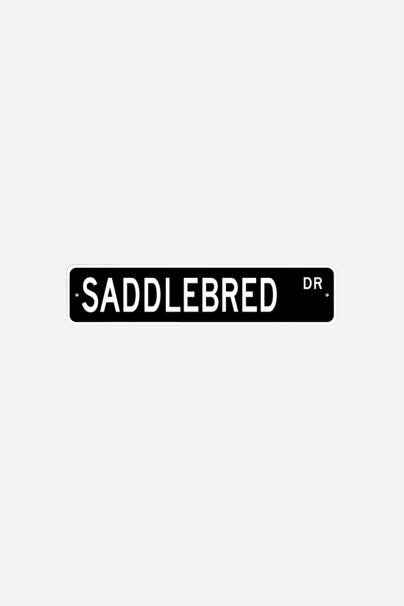 stylish equestrian saddlebred drive street sign black and white