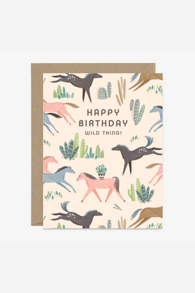 paper pony co stylish equestrian happy birthday wild thing greeting card