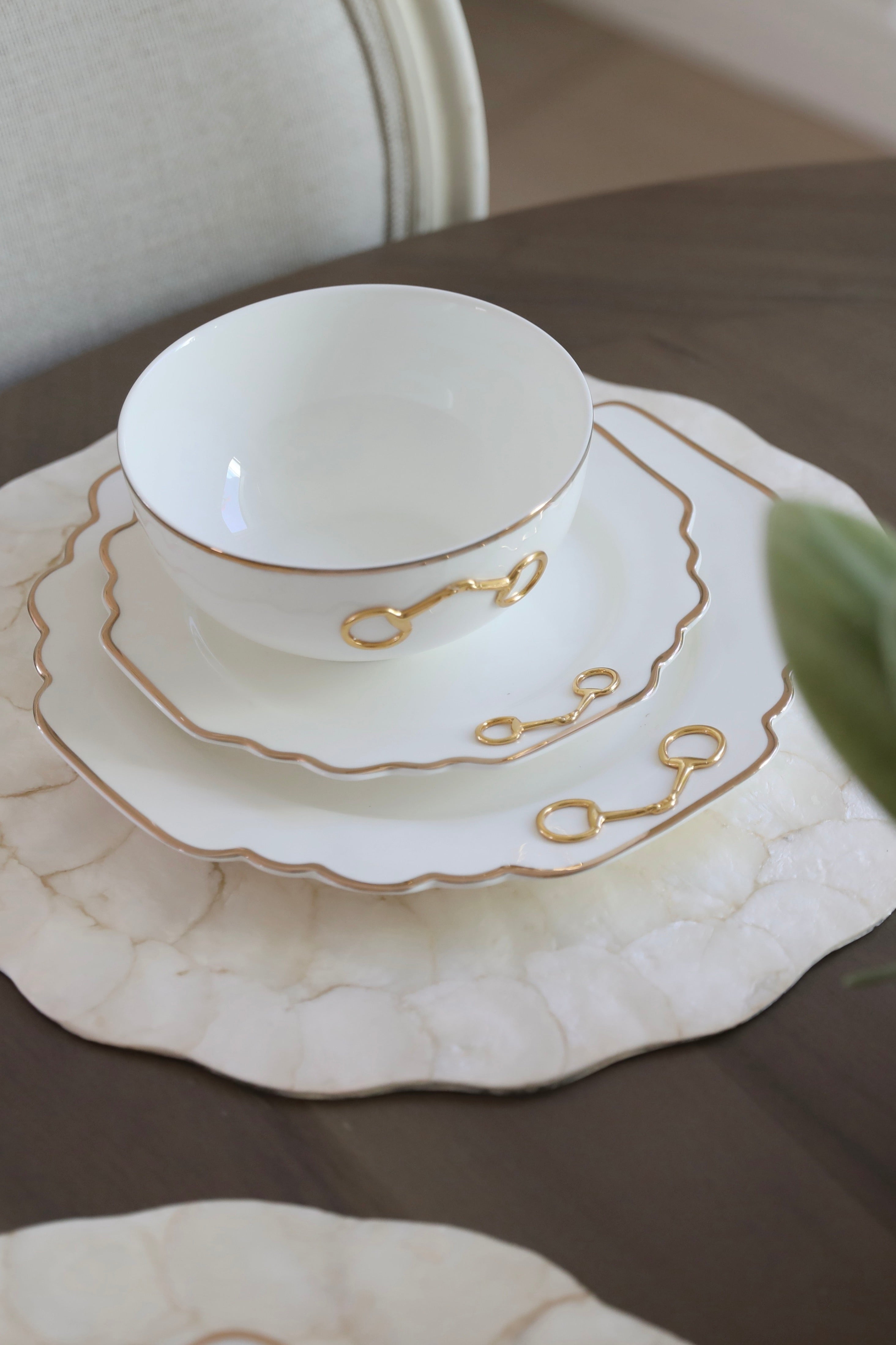 arthur court stylish equestrian windsor horse bit dinnerware